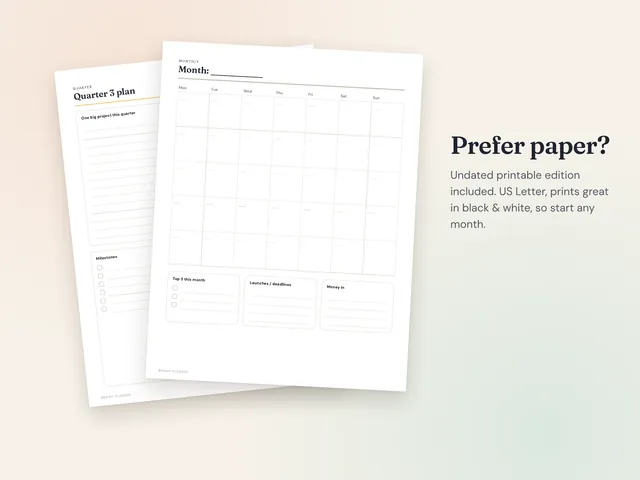 ADHD Solo Business Planner (Printable, Undated)