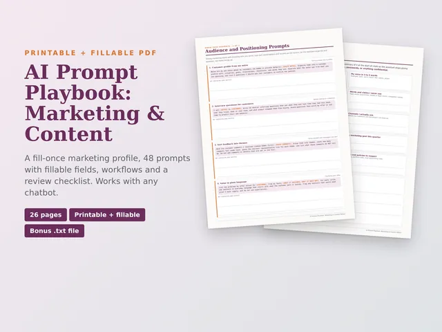 AI Prompt Playbook: Marketing & Content Edition