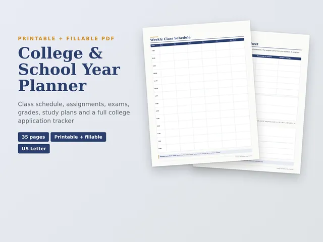College & School Year Planner
