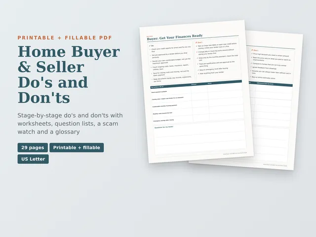 Home Buyer & Seller Do's and Don'ts Guide