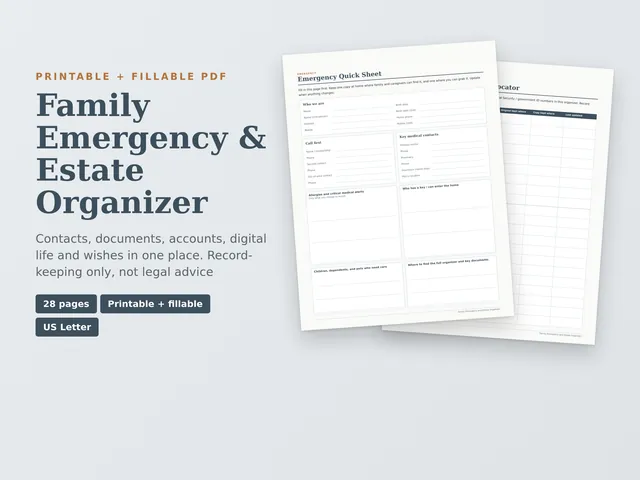 Family Emergency & Estate Organizer