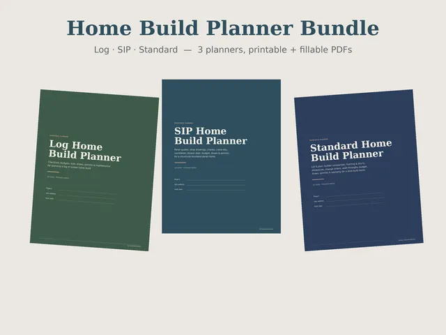 Home Build Planner Bundle (Log + SIP + Standard)