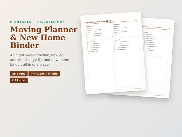 Moving Planner & New Home Binder
