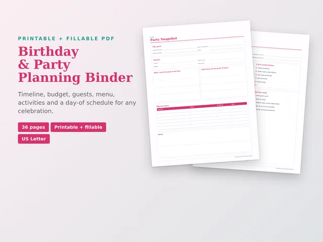 Birthday & Party Planning Binder