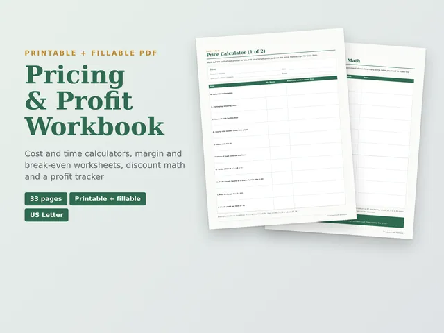 Pricing & Profit Workbook