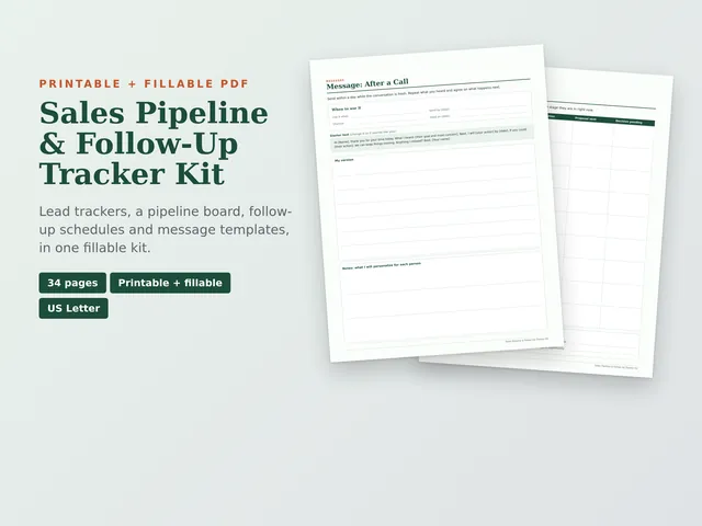 Sales Pipeline & Follow-Up Tracker Kit