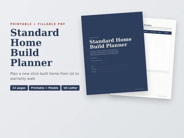 Standard Home Build Planner