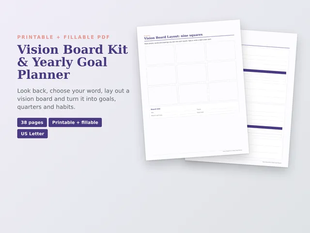 Vision Board Kit & Yearly Goal Planner