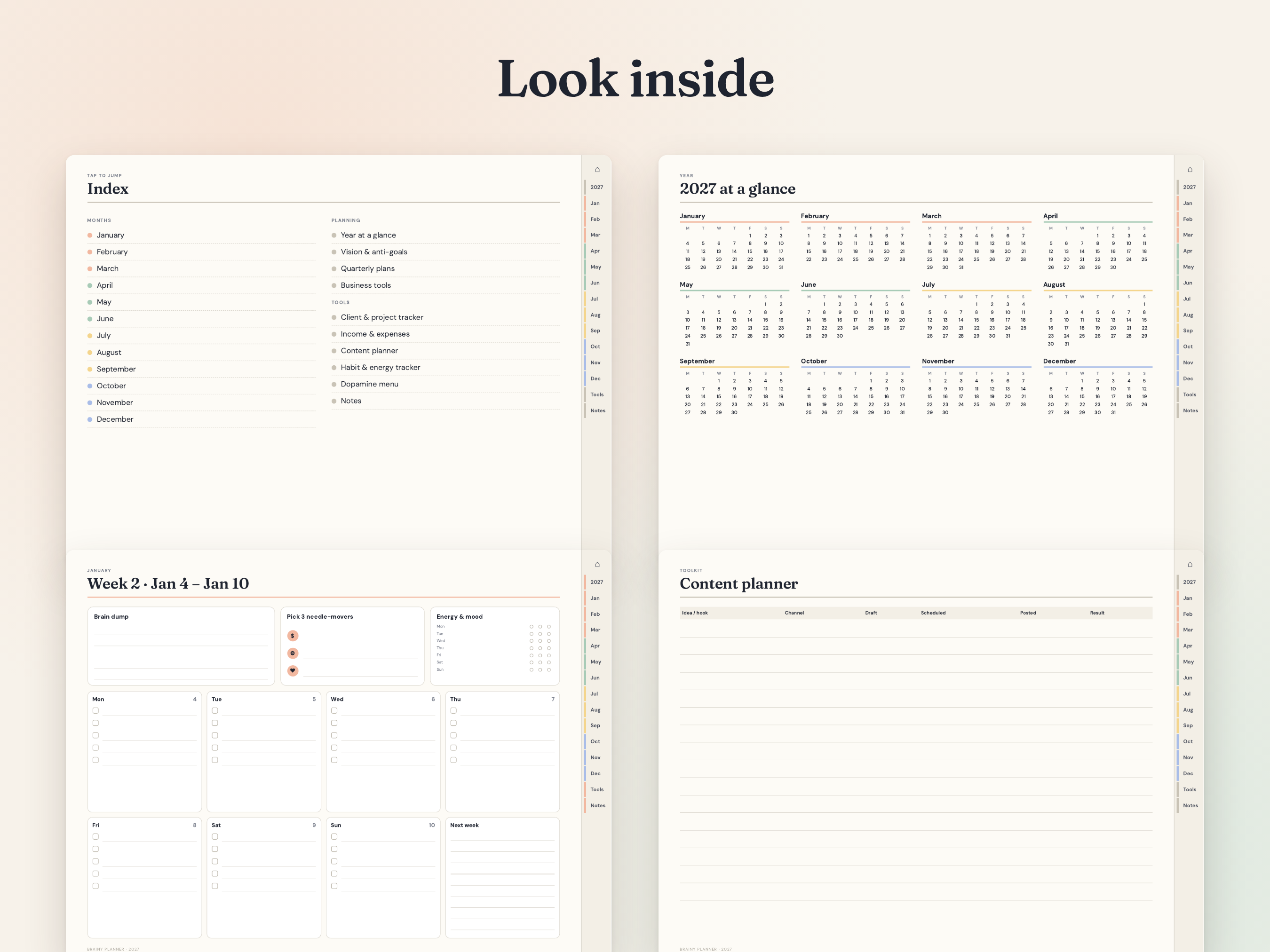 2027 ADHD Solo Business Planner (Digital, Hyperlinked) preview