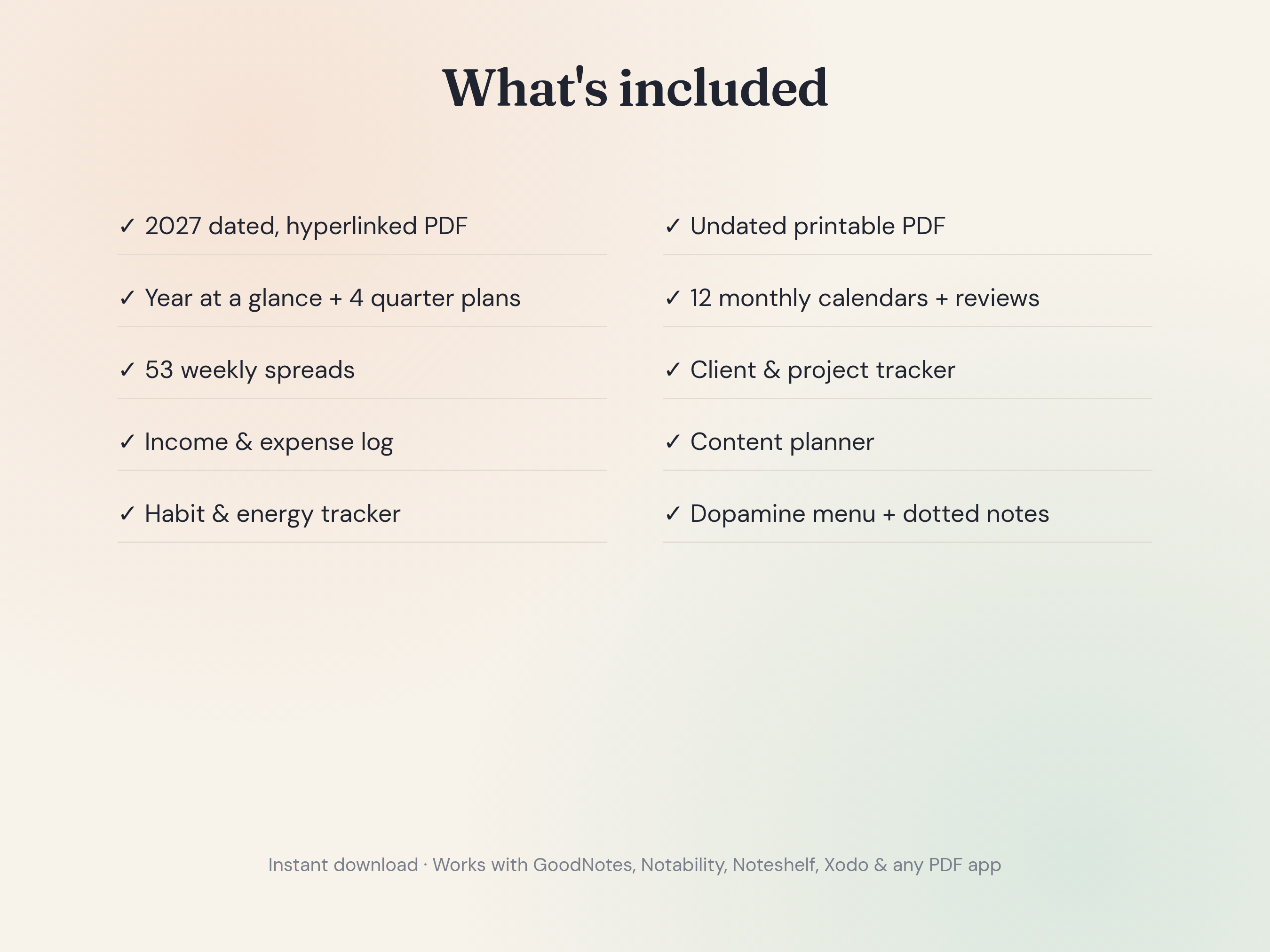 ADHD Solo Business Planner Bundle (Digital 2027 + Printable)