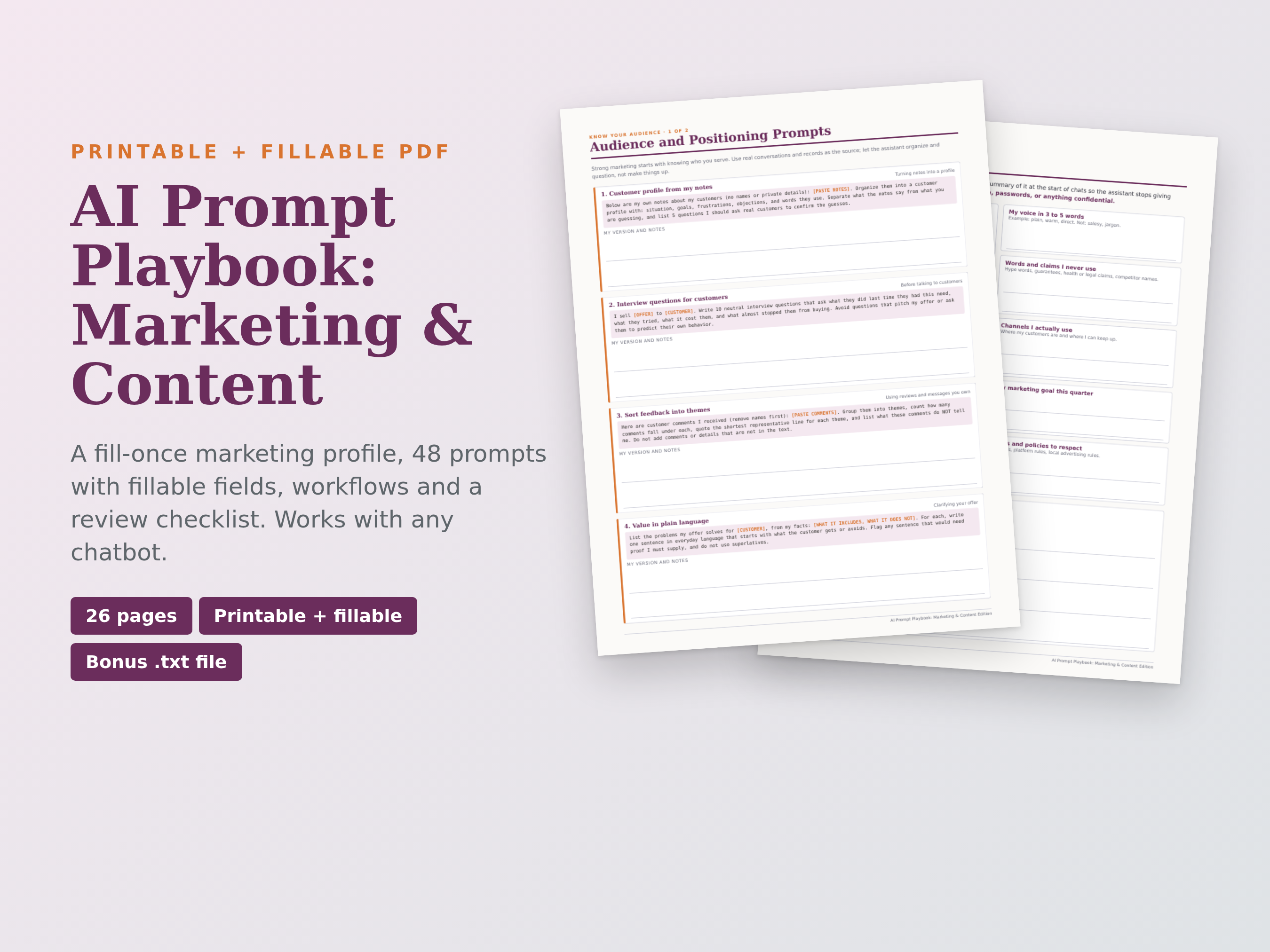 AI Prompt Playbook: Marketing & Content Edition