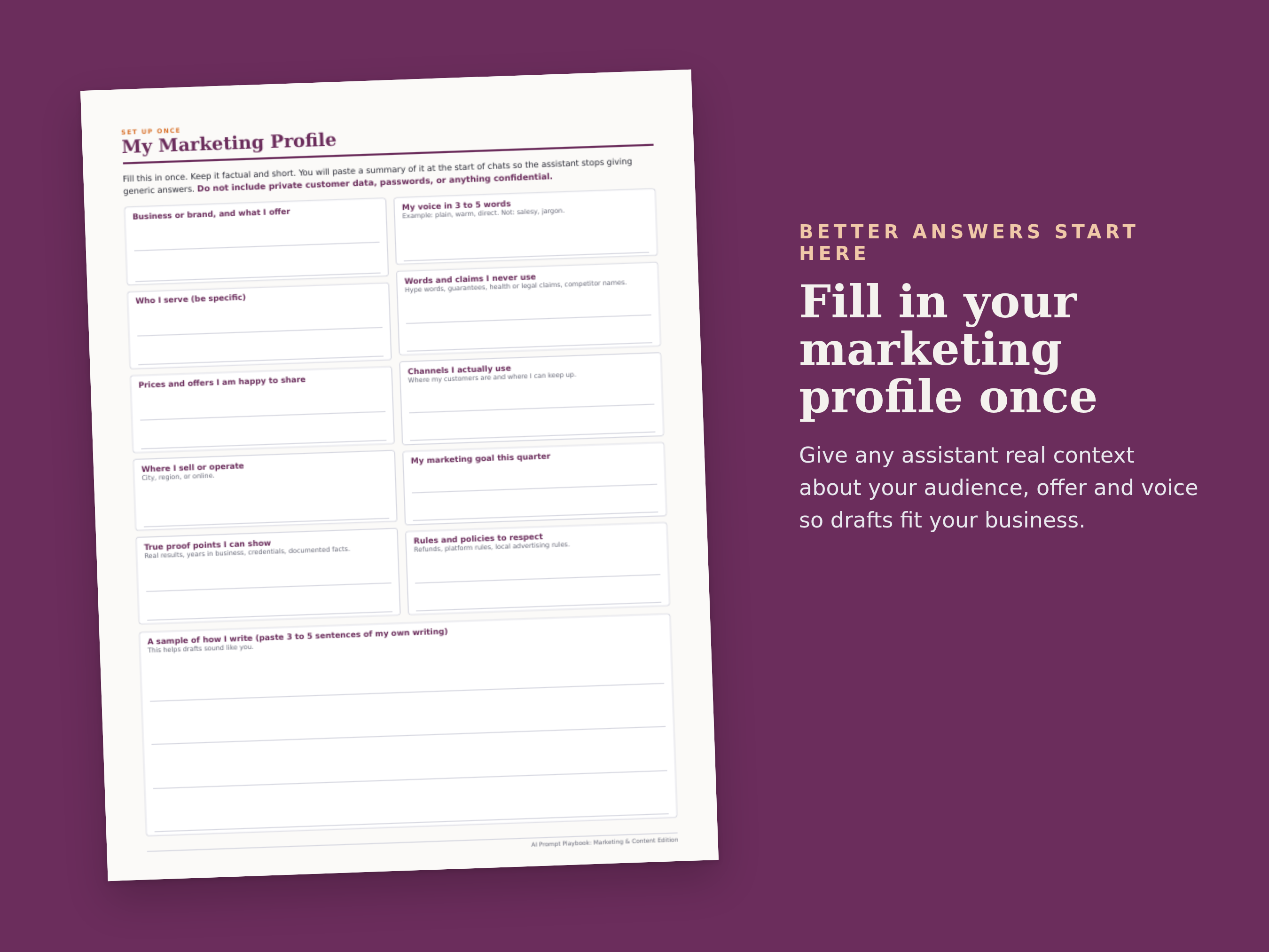 AI Prompt Playbook: Marketing & Content Edition preview