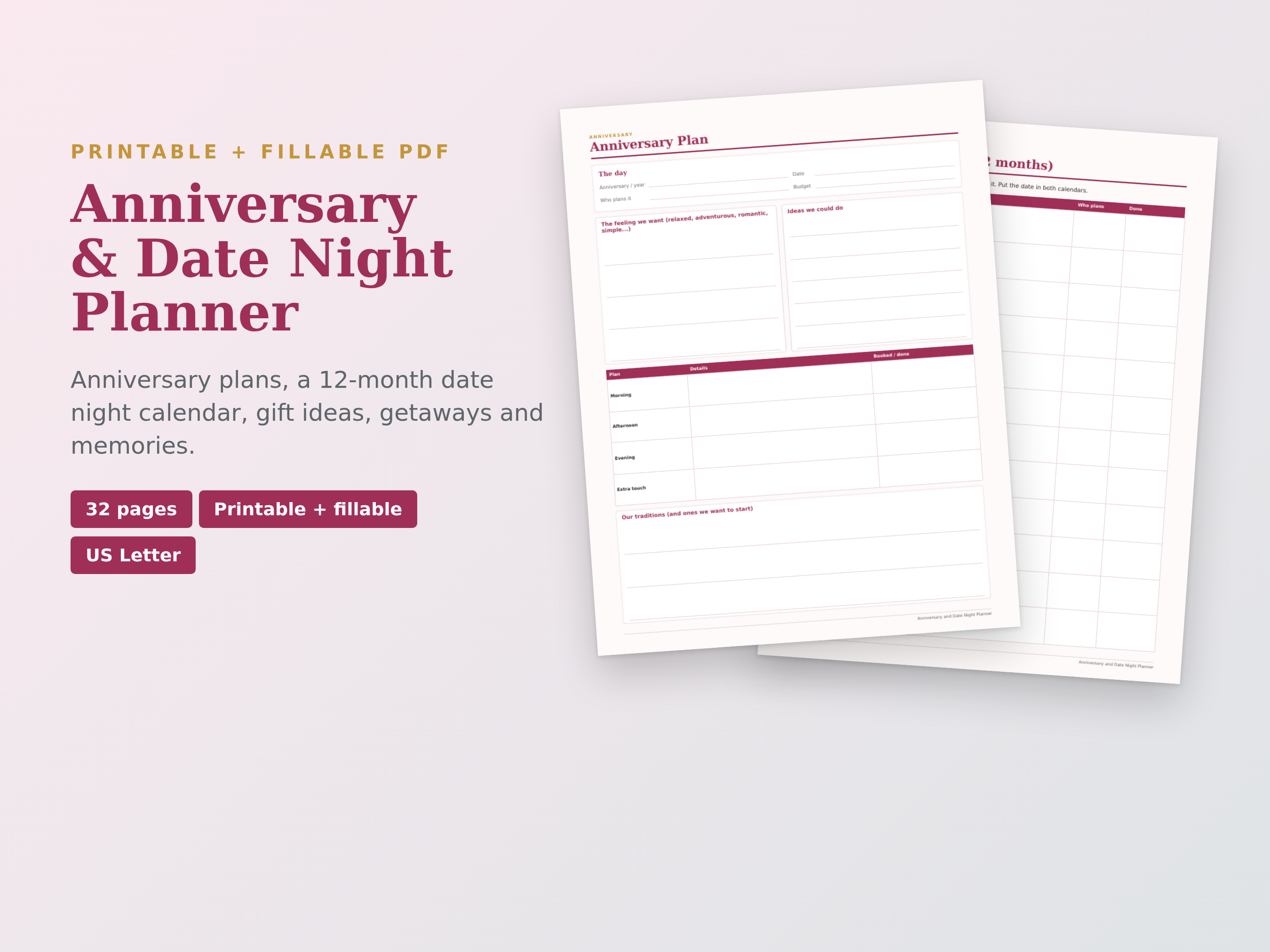 Anniversary & Date Night Planner