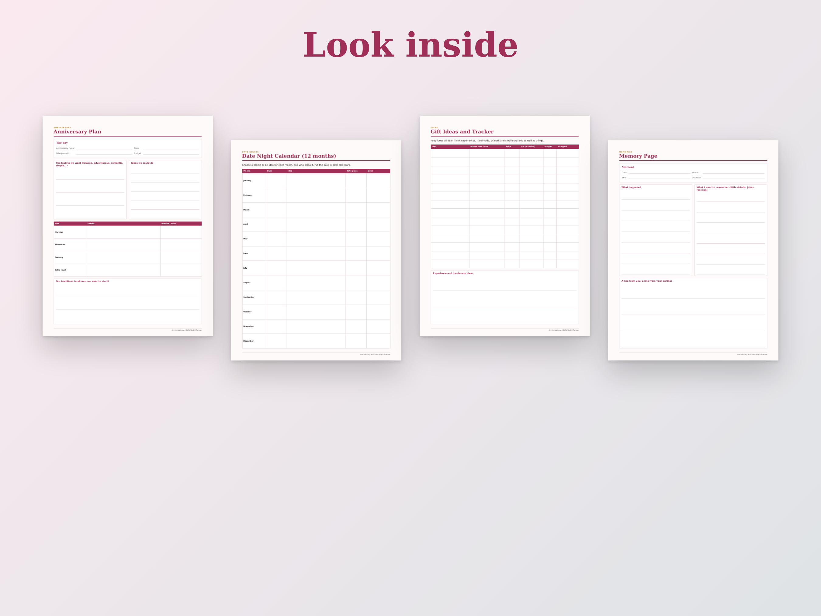 Anniversary & Date Night Planner preview