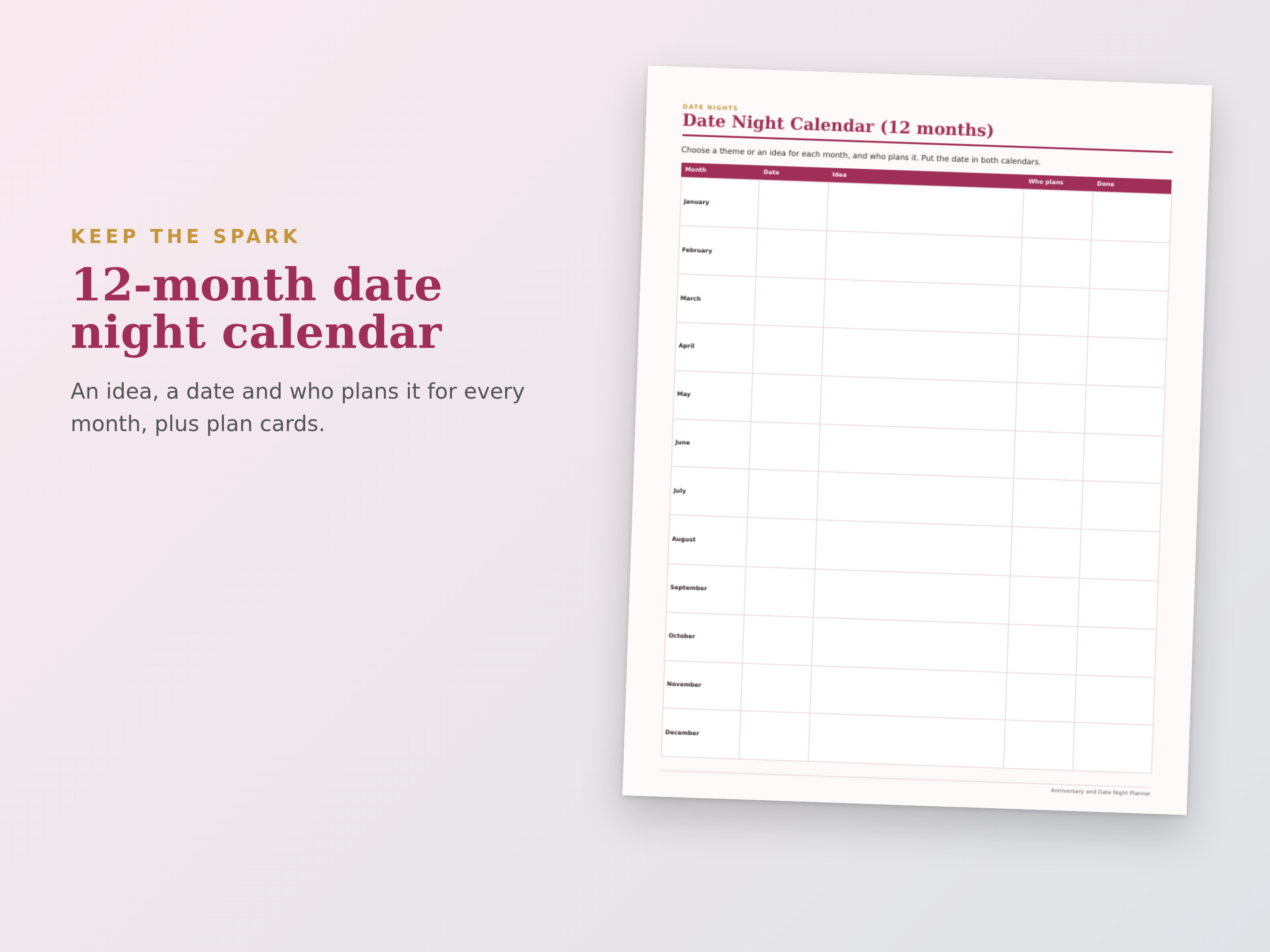 Anniversary & Date Night Planner preview
