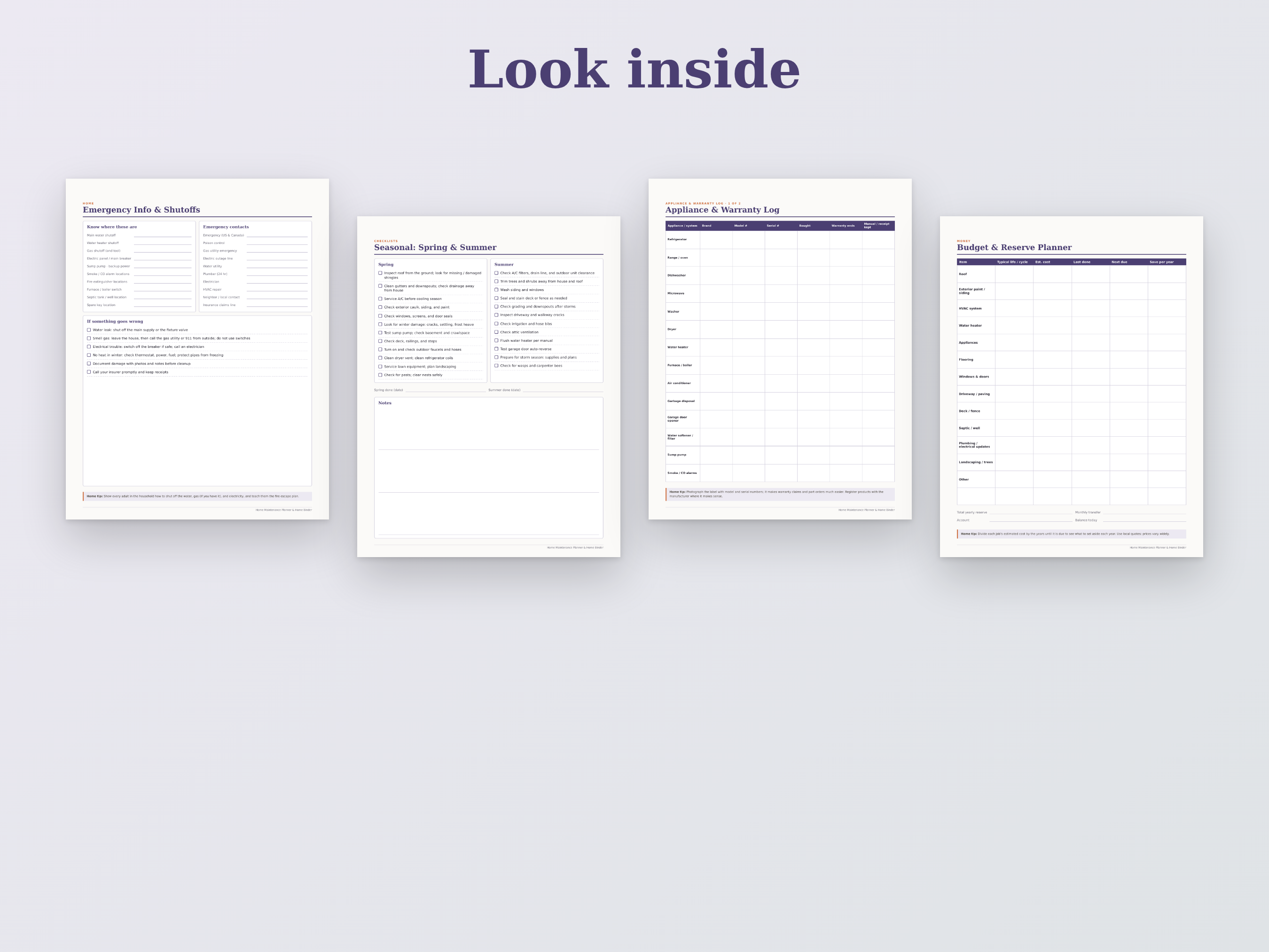 Home Maintenance Planner & Home Binder preview