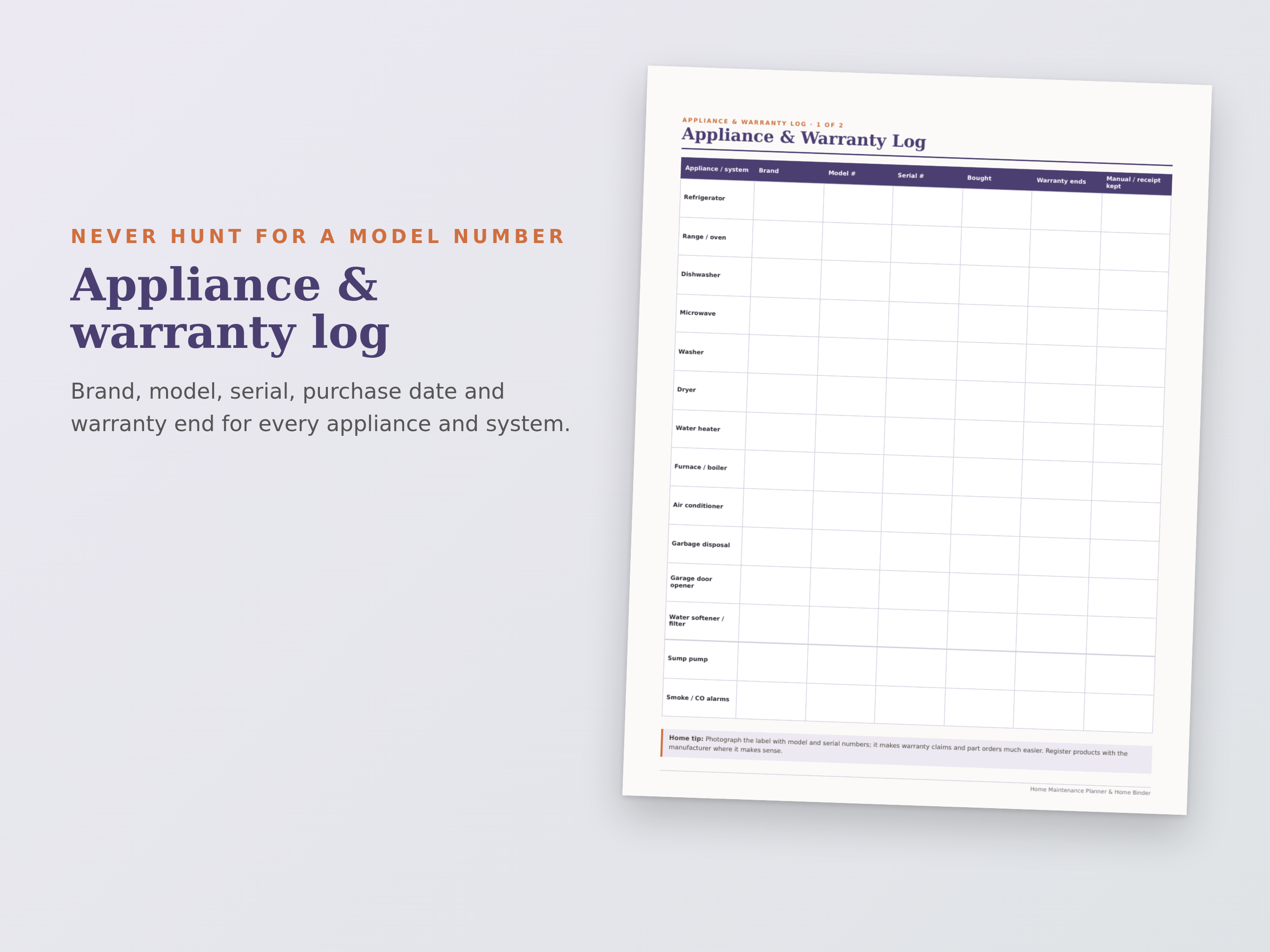 Home Maintenance Planner & Home Binder preview