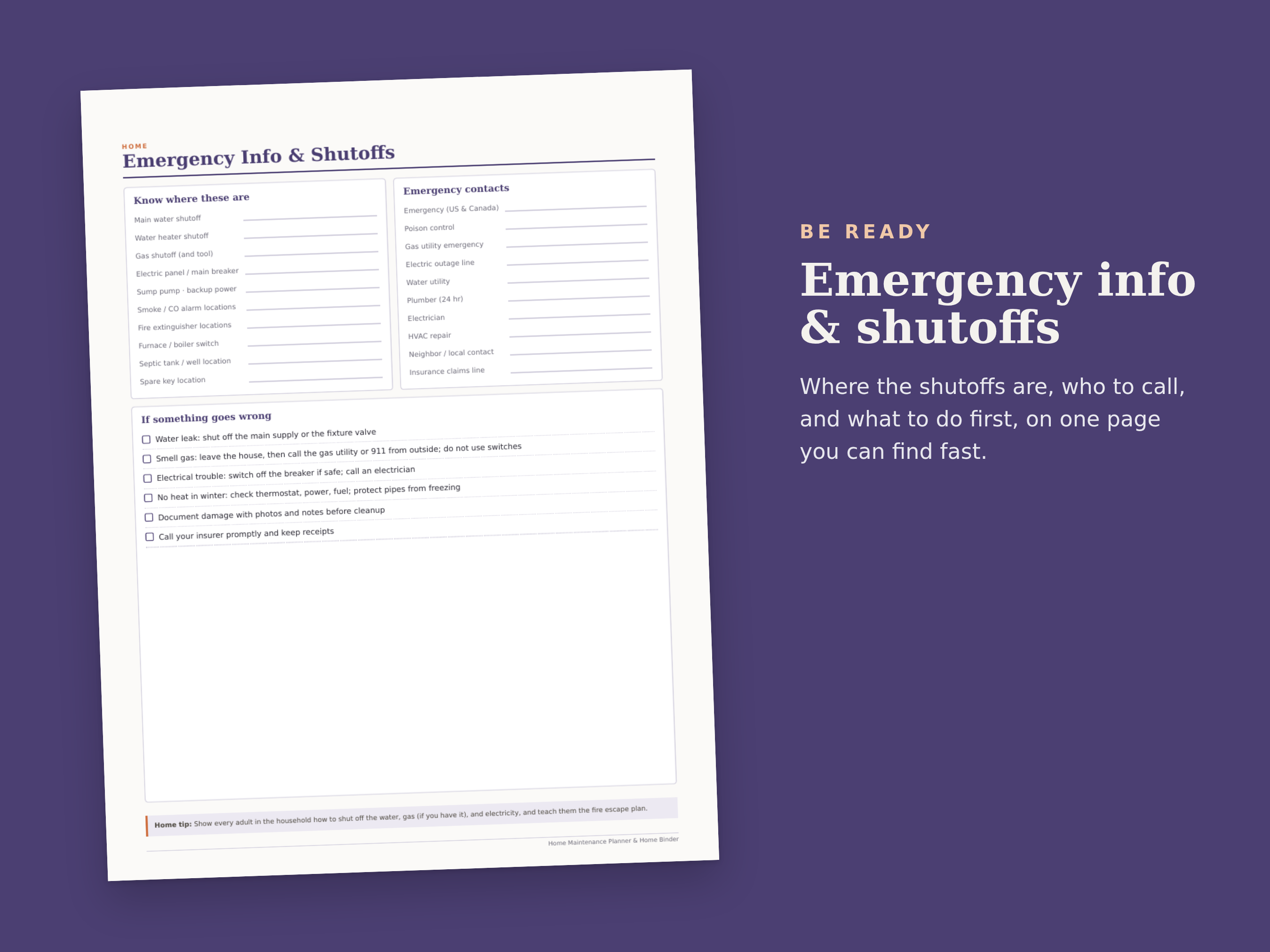Home Maintenance Planner & Home Binder preview