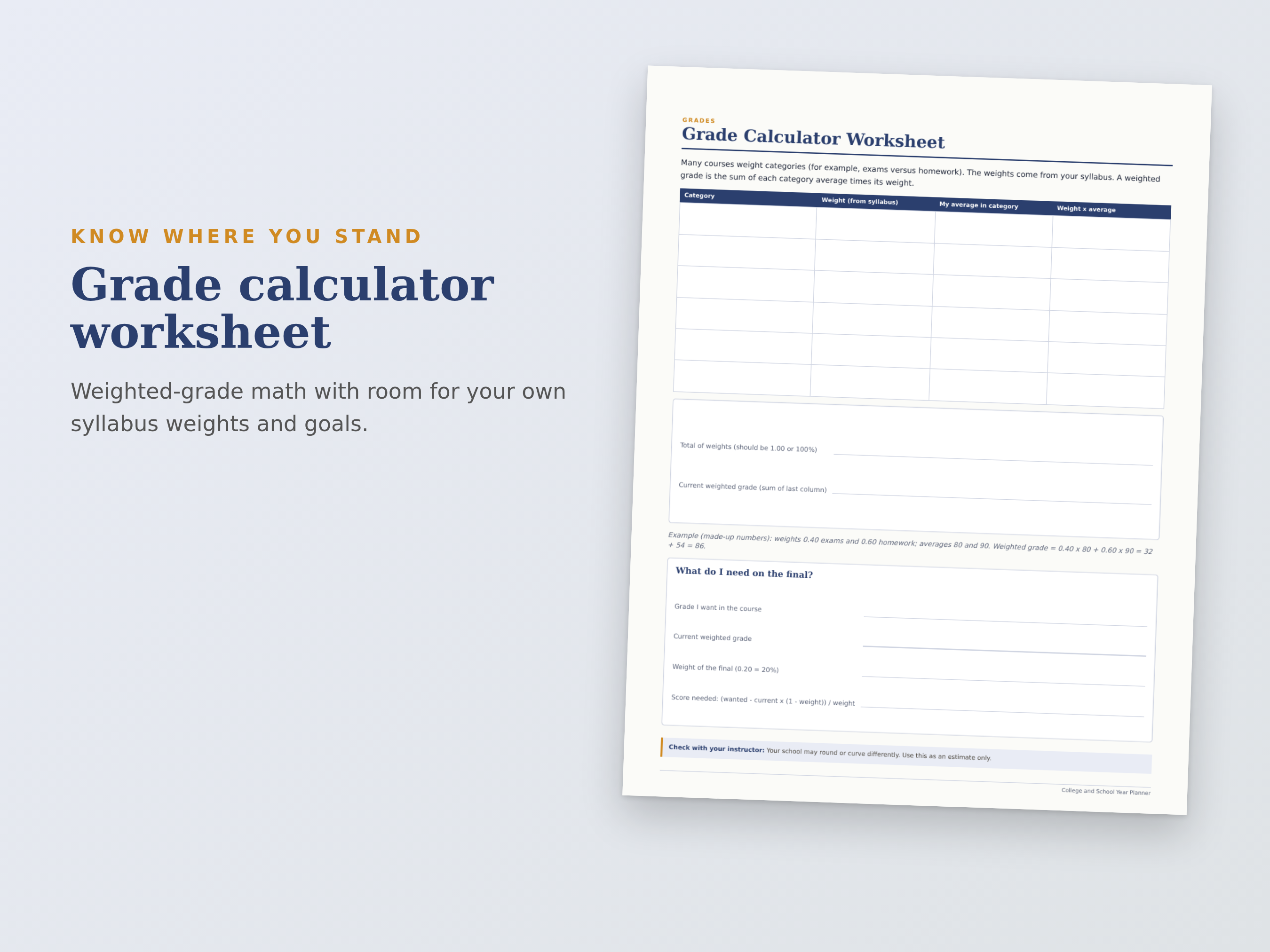 College & School Year Planner preview