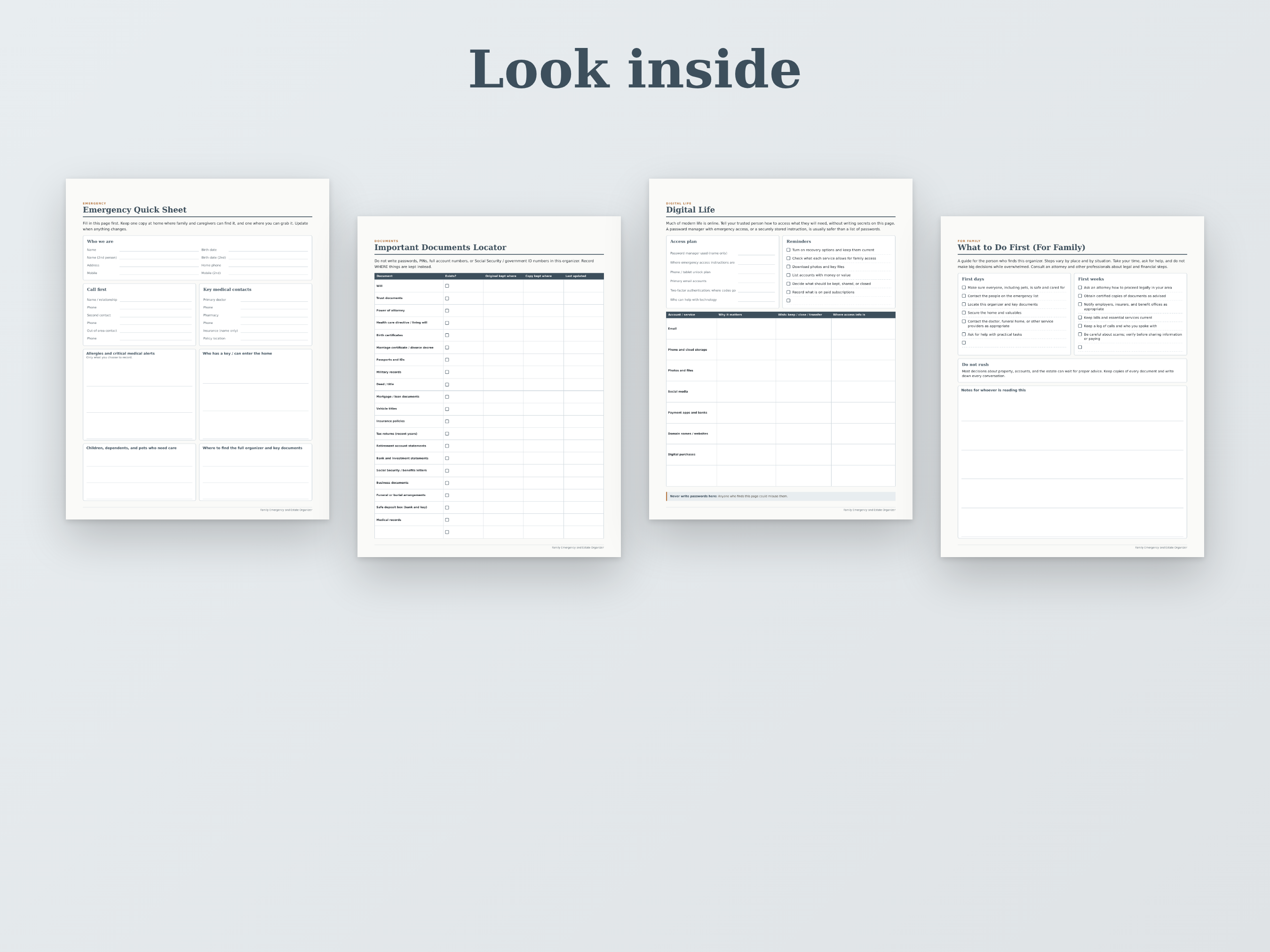 Family Emergency & Estate Organizer preview