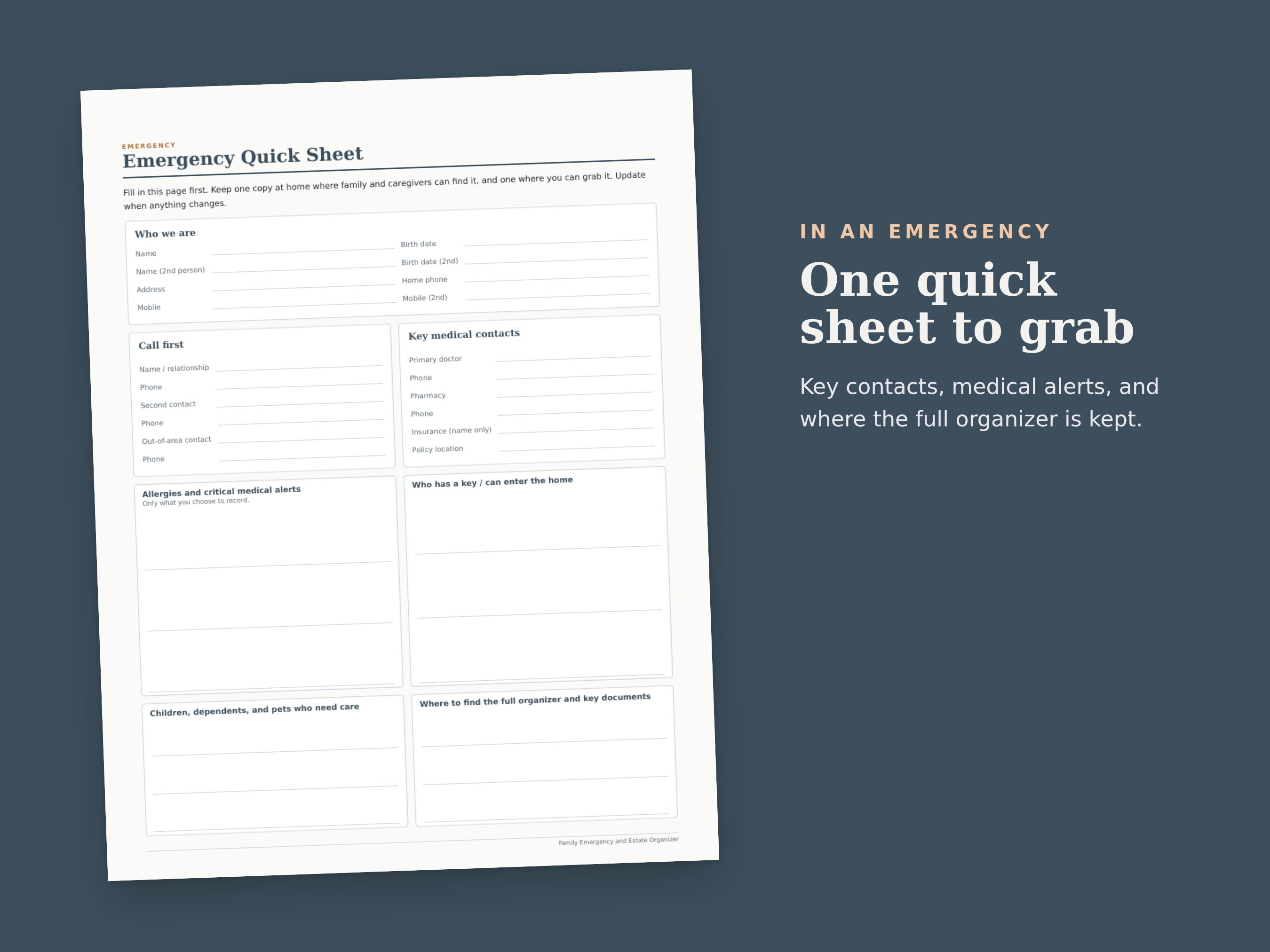 Family Emergency & Estate Organizer preview