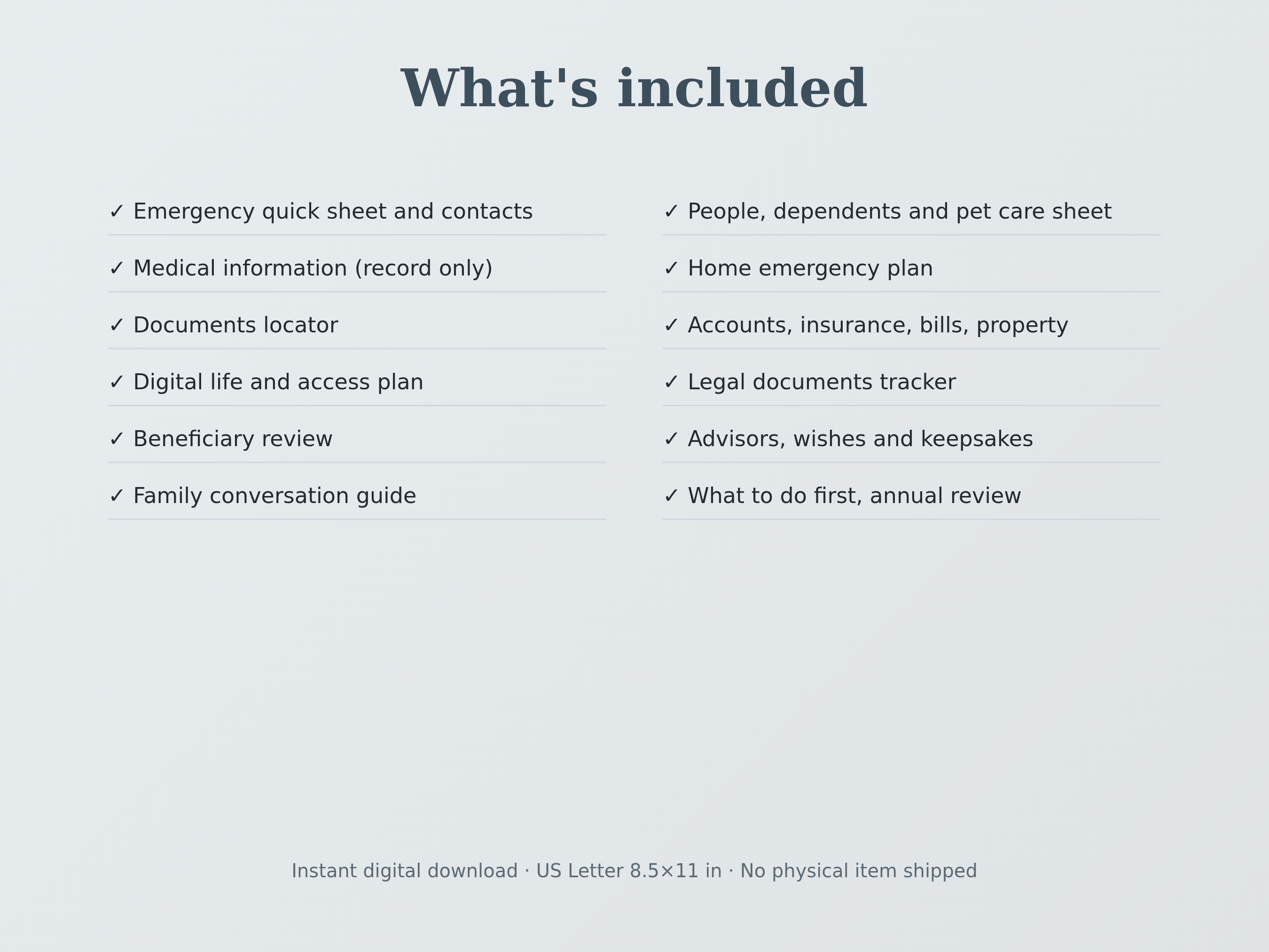 Family Emergency & Estate Organizer preview