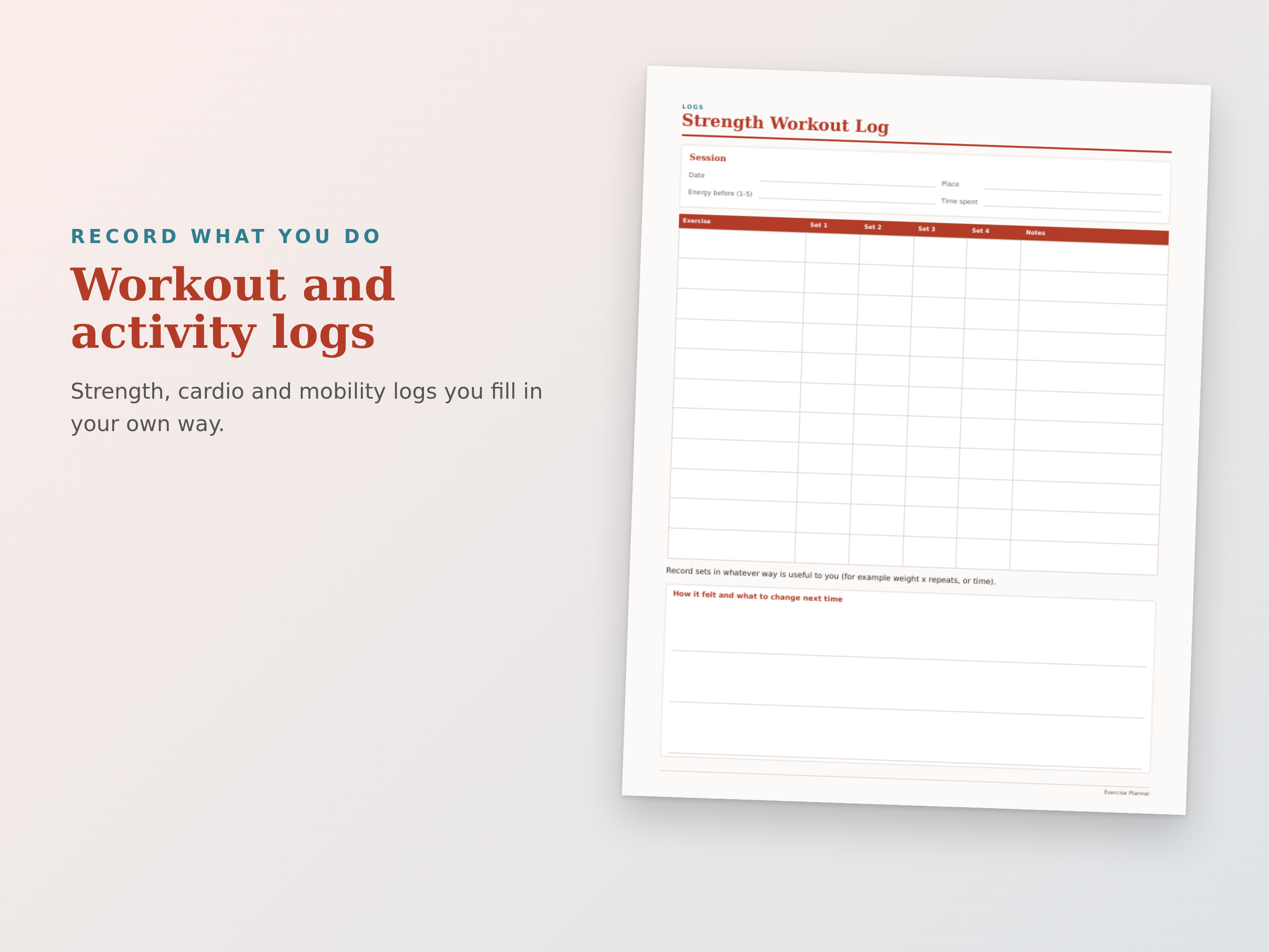 Exercise Planner preview
