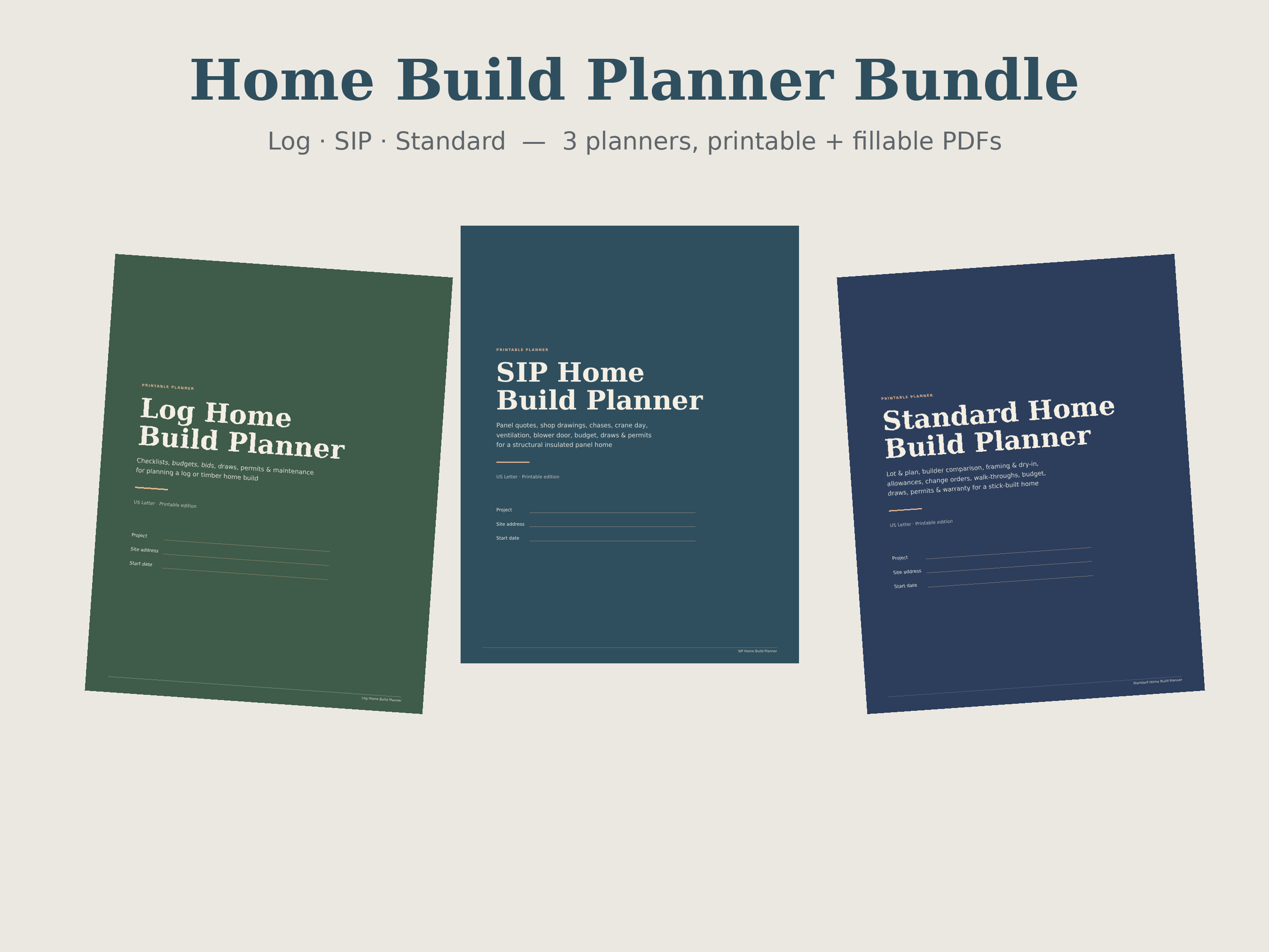 Home Build Planner Bundle (Log + SIP + Standard)