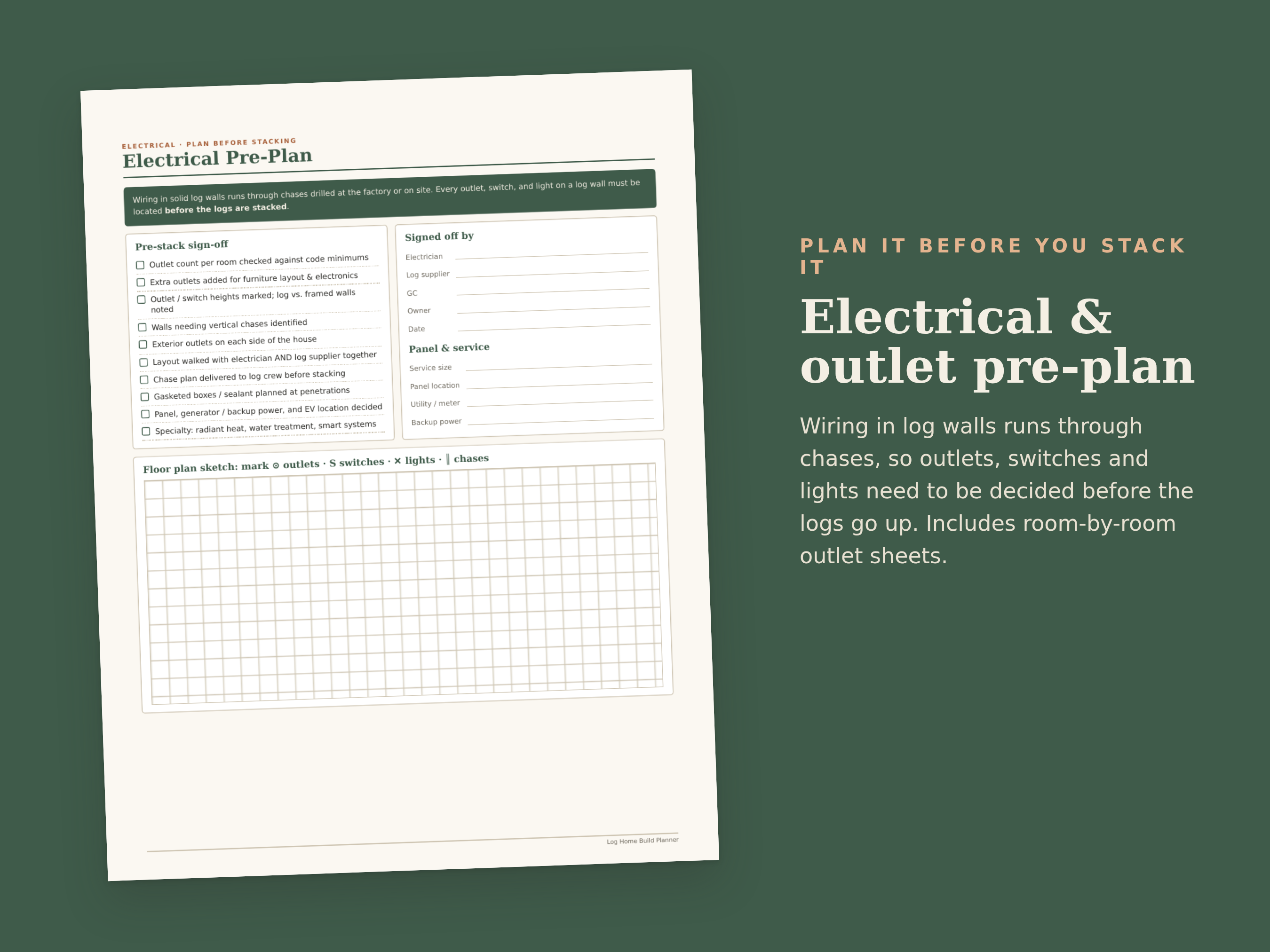 Log Home Build Planner preview