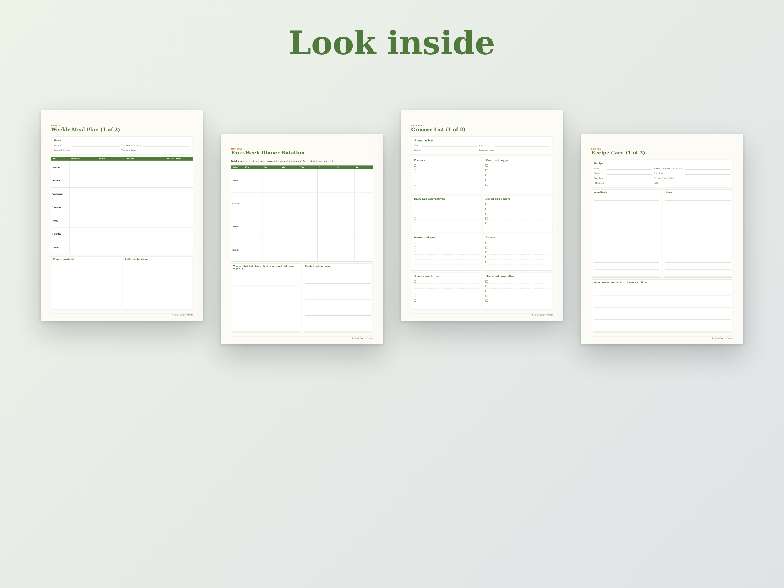 Meal & Grocery Planner preview