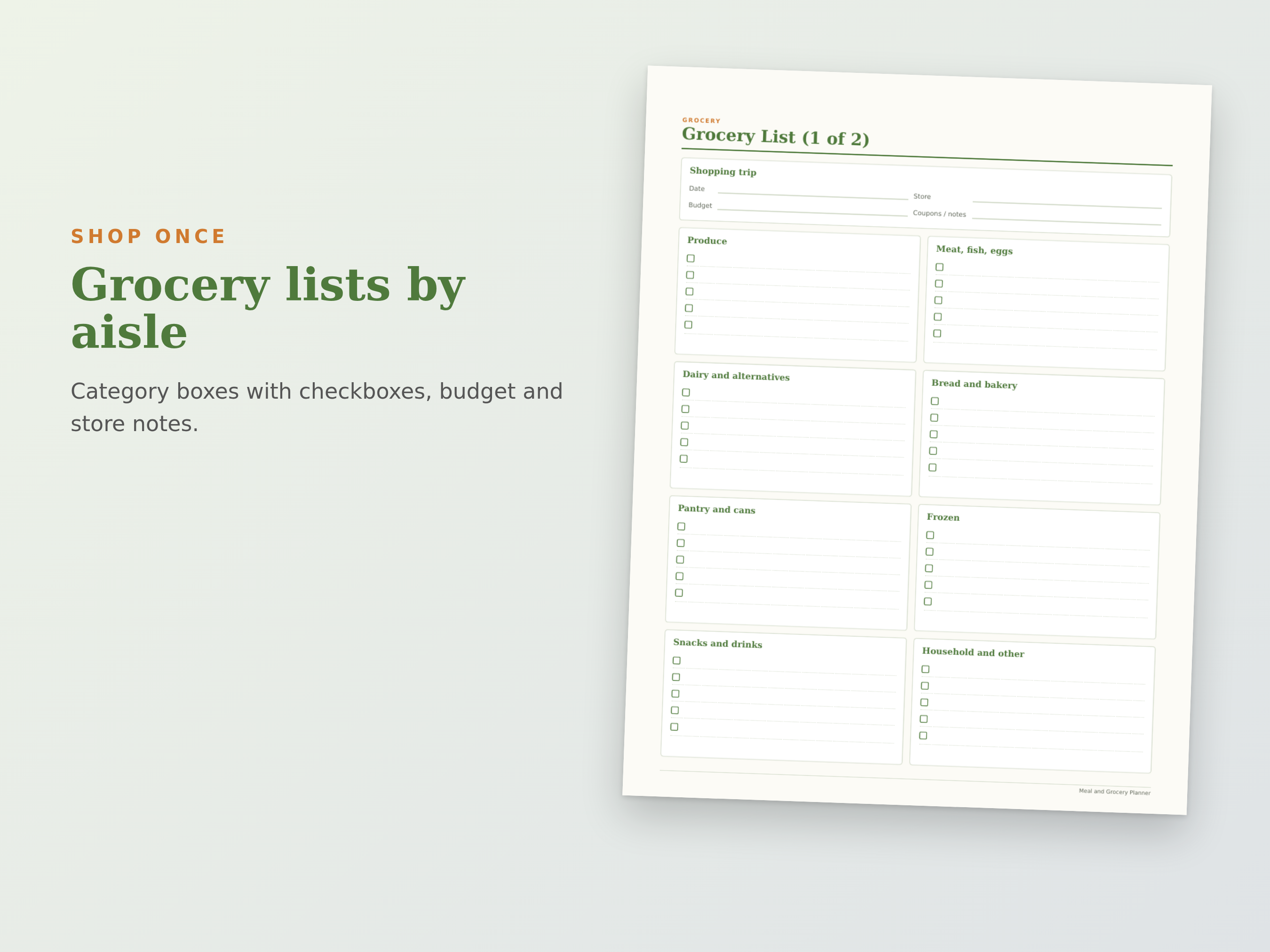 Meal & Grocery Planner preview