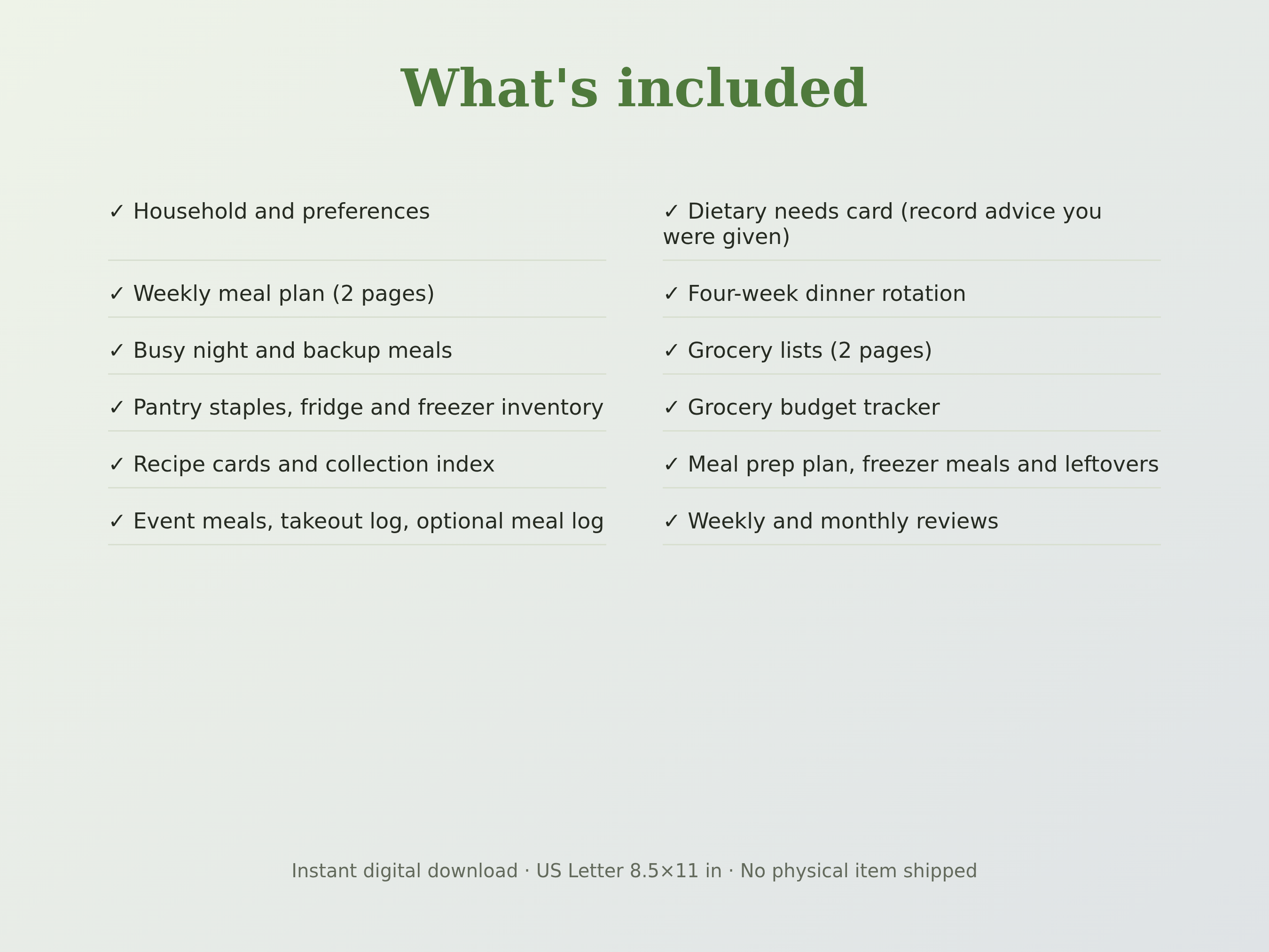 Meal & Grocery Planner preview