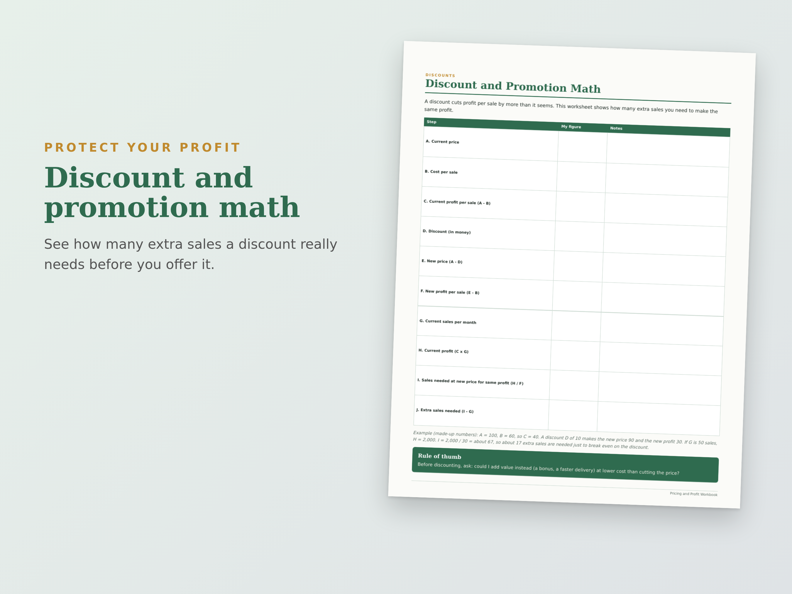Pricing & Profit Workbook preview