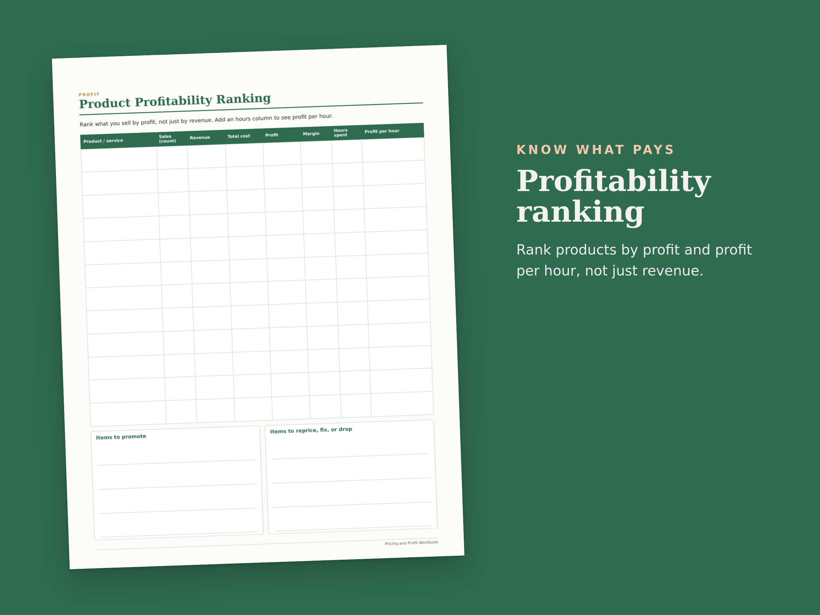 Pricing & Profit Workbook preview