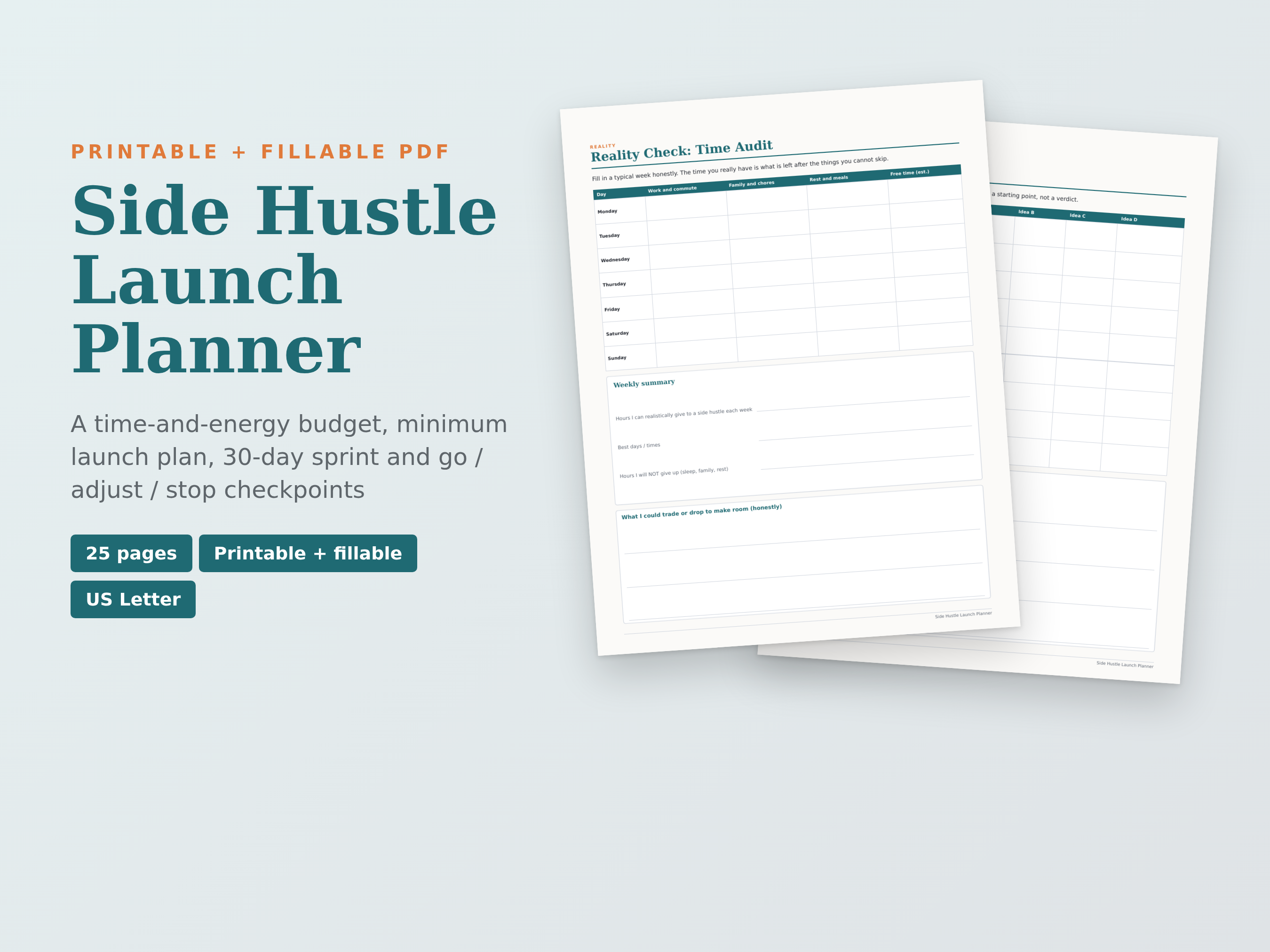 Side Hustle Launch Planner