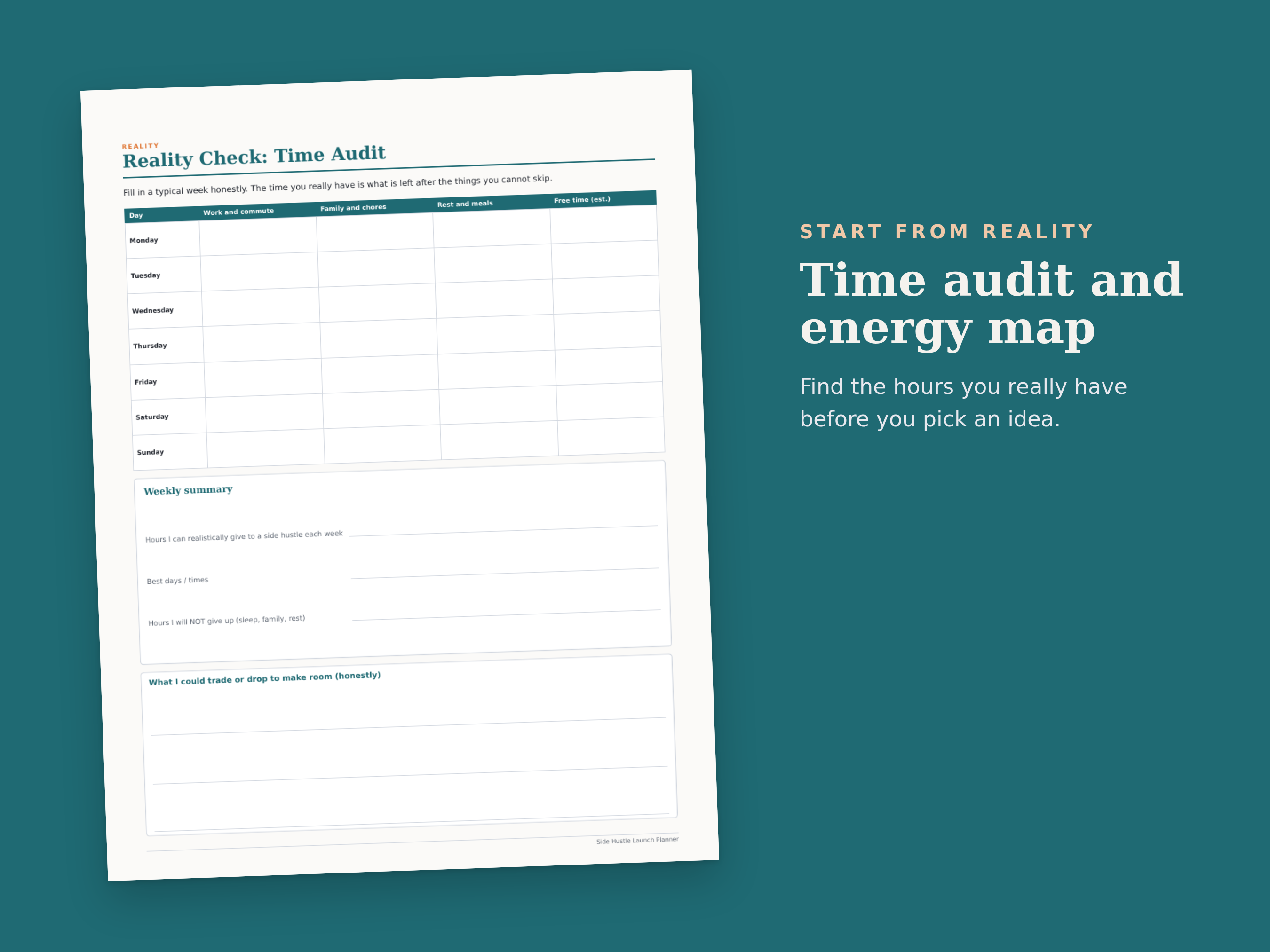 Side Hustle Launch Planner preview