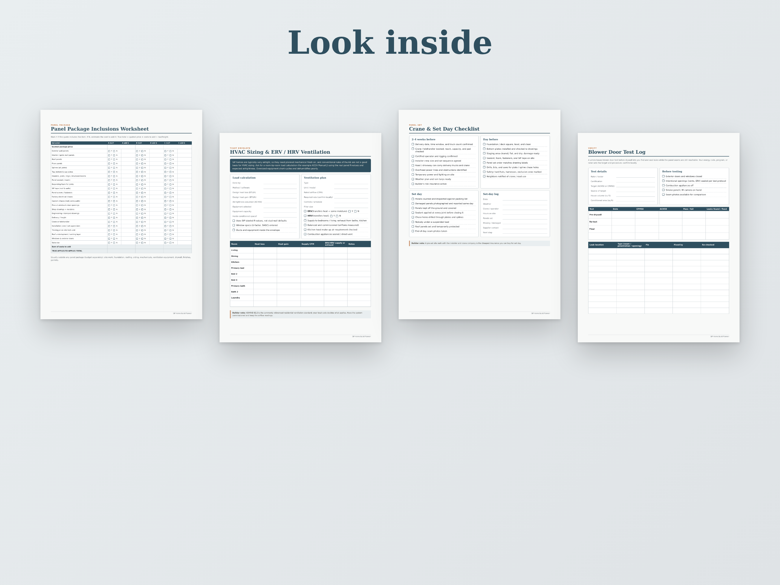 SIP Home Build Planner preview