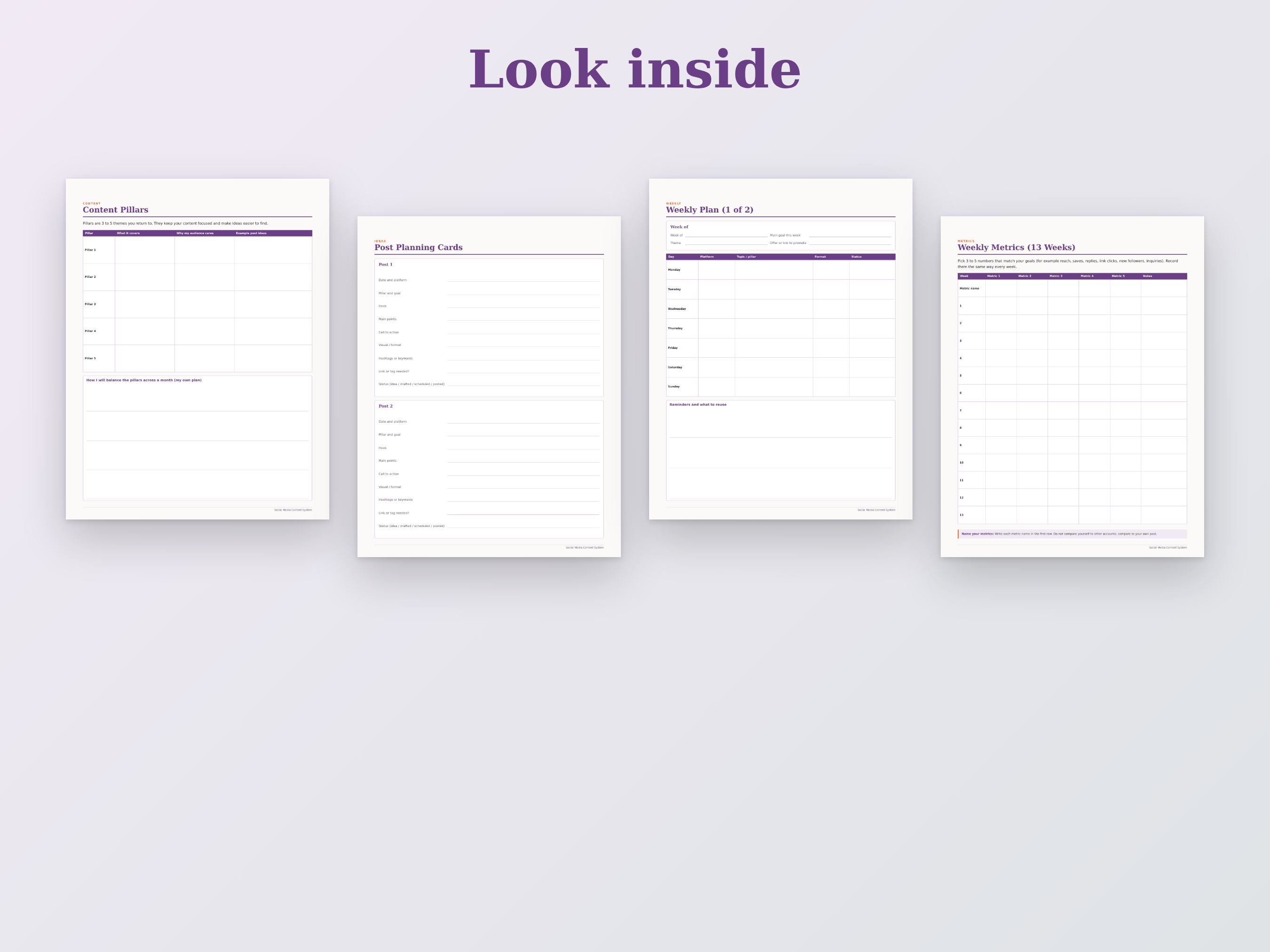 Social Media Content System preview
