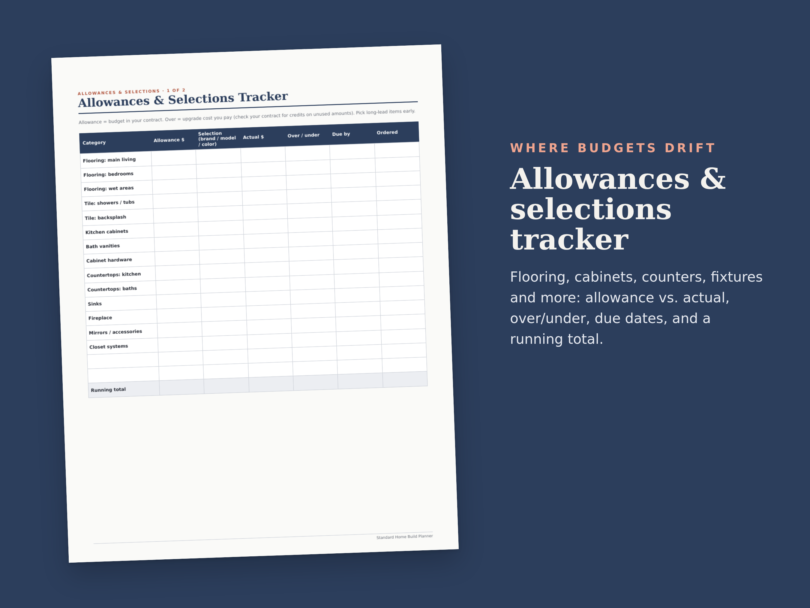 Standard Home Build Planner preview